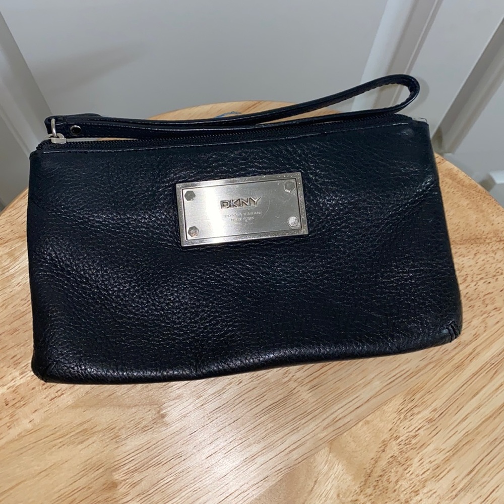 DKNY black wristlet